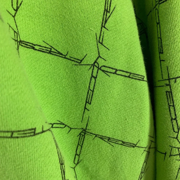 Teddy Fresh Mens Green Barbed Wire Hoodie Large Skater  Punk Street Wear Grunge - Picture 15 of 16